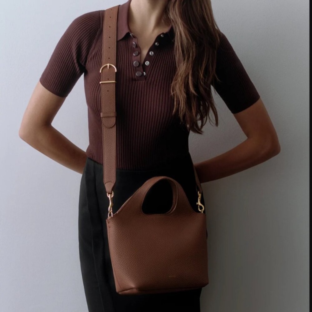 NWT Cuyana Mini System Tote in Dark Chestnut - Picture 3 of 13